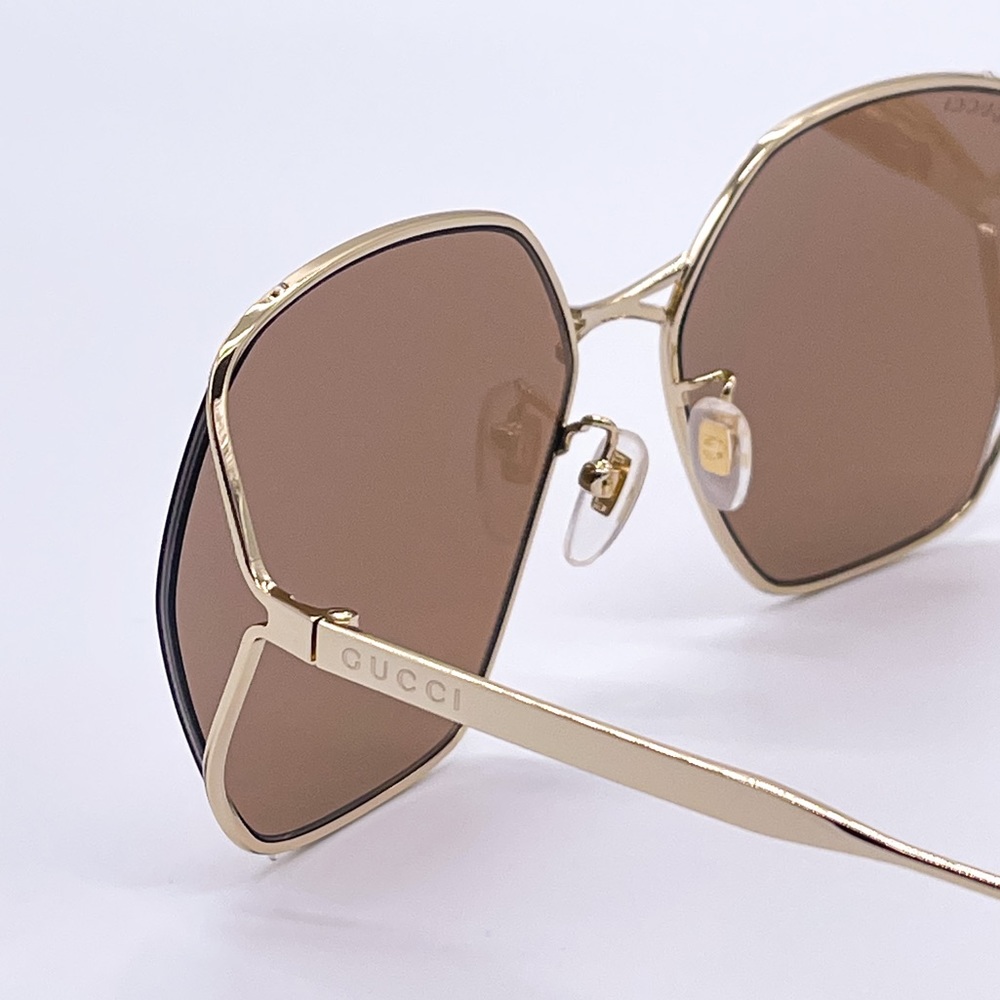 NEW GUCCI GG0818SA 002 WOMEN’S SUNGLASSES GUCCI GG0818S BROWN - Picture 7 of 14